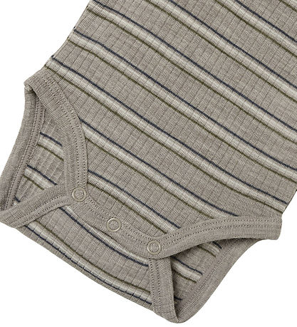 Name It Bodysuit l/s - Wool - Rib - NbmWomi - Satellite/STRIPES