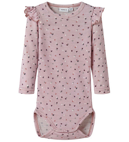 Name It Bodysuit l/s - Wool - NbfWomi - Shadow Gray/Dots