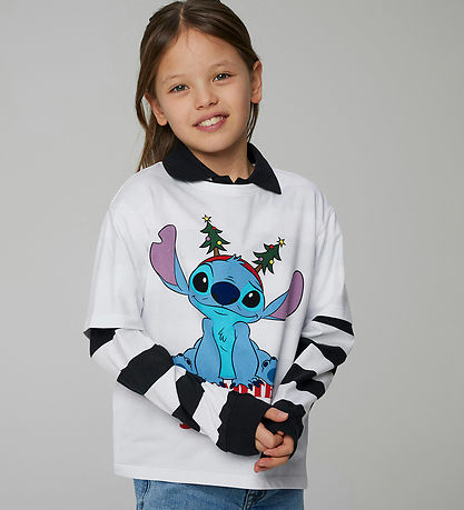 Name It T-shirt - NkfAkka - Stitch - Bright White