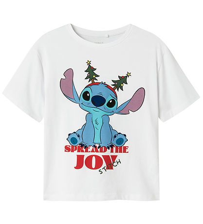 Name It T-shirt - NkfAkka - Stitch - Bright White