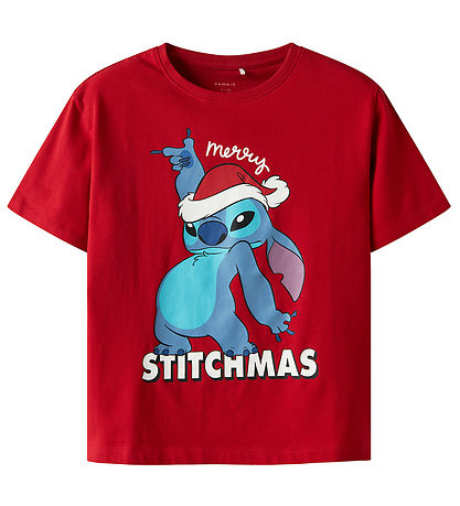 Name It T-shirt - NkfAkka - Stitch - Barbados Cherry