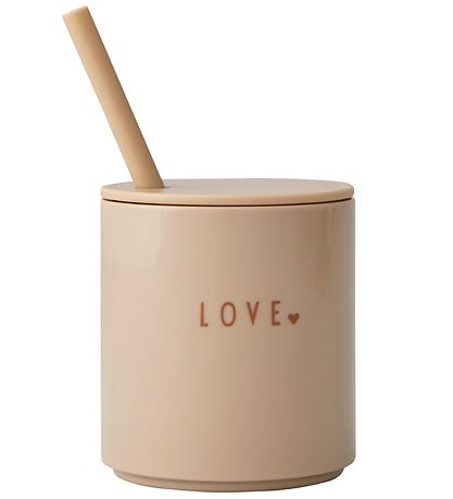 Design Letters Lid/Straw - Tritan - Beige