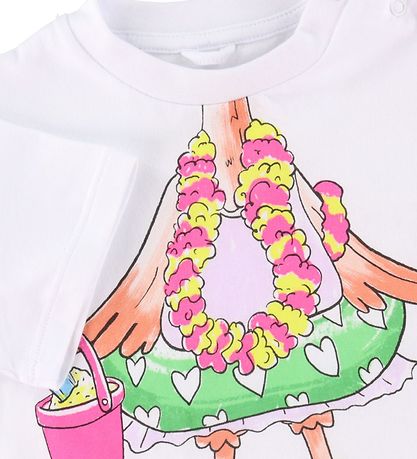 Stella McCartney Kids Stuttermabolur - Hvítur M. Flamingo