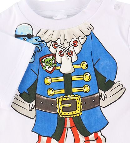 Stella McCartney Kids Stuttermabolur - Hvítur M. Sjóræningi
