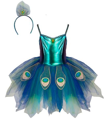 Great Pretenders Kostuum - Pauw - Blauw m. Glitter