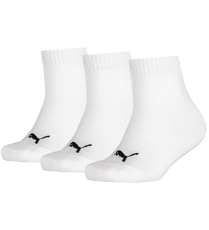 Puma Ankle Socks - Kids Quarter - 3-Pack - White