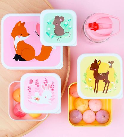 A Little Lovely Company Lunchbox Set - 4 pcs - Forest Friends