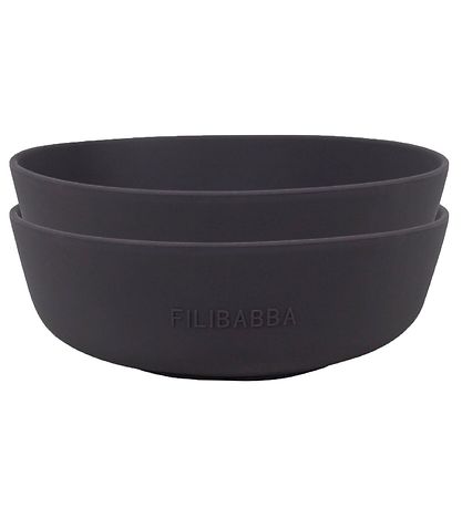 Filibabba Schüssel - 2er-Pack - Silikon - Stone Grey