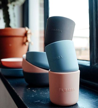 Filibabba Becher - 2er-Pack - Silikon - Powder Blue