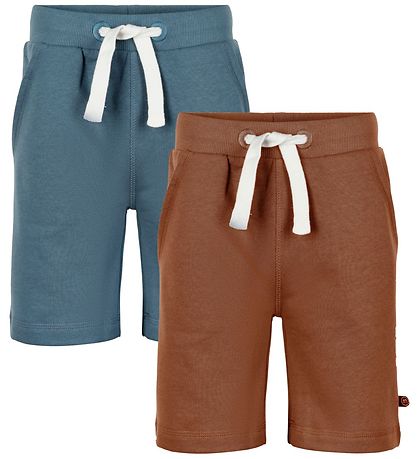 Minymo Shorts - 2er-Pack - Toffee/Aquagrün