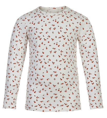 Minymo Long Sleeve Top - 2-pack - Canyon Rose/White w. Flowers