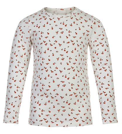 Minymo Pullover - 2er-Pack - Canyon Rose/Weiß m. Blumen