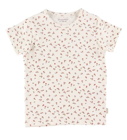 Minymo T-shirt - 2-pack - Canyon Rose/White w. Flowers