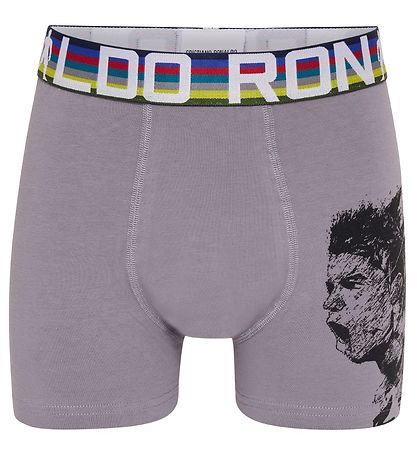 Ronaldo Boxershorts - 2er-Pack - Grau/Schwarz m. Muster