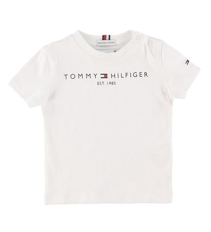 Tommy Hilfiger Stuttermabolur - Essential - Organic - Hvítur