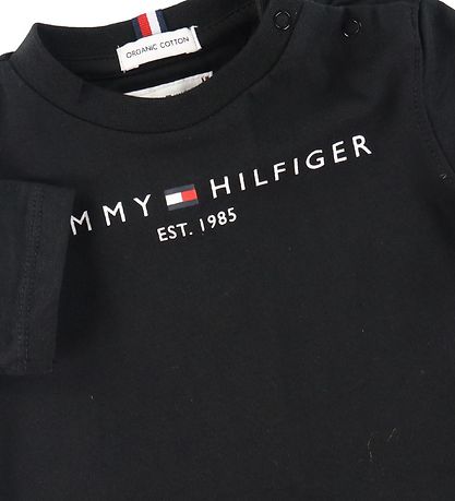 Tommy Hilfiger Stuttermabolur - Essential - Organic - Svart