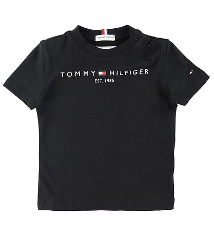 Tommy Hilfiger Stuttermabolur - Essential - Organic - Svart