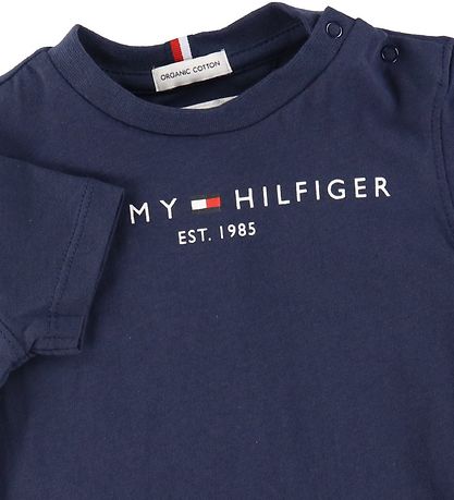 Tommy Hilfiger Stuttermabolur - Essential - Organic - Twilight D