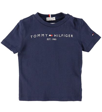 Tommy Hilfiger Stuttermabolur - Essential - Organic - Twilight D