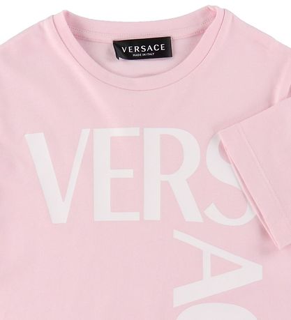 Versace T-Shirt - Logo Print - Baby Pink