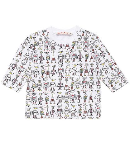 Marni Pyjama Set - Tuta - White w. Robots