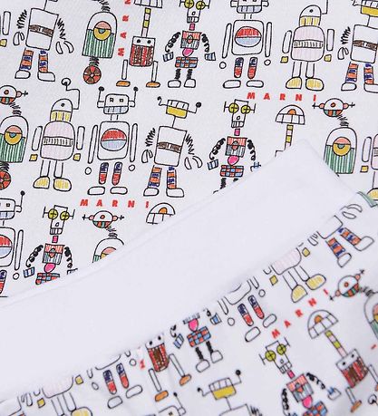 Marni Pyjama Set - Tuta - White w. Robots