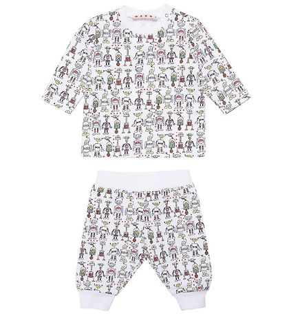 Marni Pyjama Set - Tuta - White w. Robots