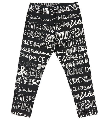 Dolce & Gabbana Leggings - DG Next - Svart M. AOP Lógó