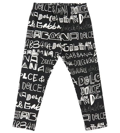 Dolce & Gabbana Leggings - DG Next - Svart M. AOP Lógó