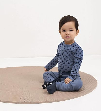 Hummel Bodysuit l/s - hmlBambo - Wool - Blue w. Logo