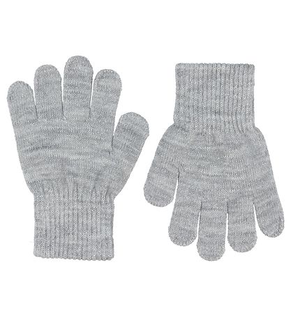 Melton Handschuhe - Strick - 2er-Pack - Grau/Navy m. Glitzer