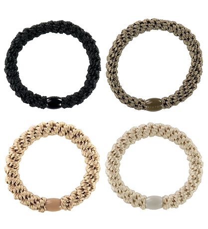 Kknekki Elastic Hair Bands - 4-Pack - Beige/Brown/Khaki/Black