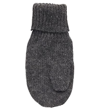 Melton Mittens - Wool/Cotton - 2-layer - Grey Melange