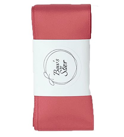 By Stær Baptism Ribbon w. Bow - Satin - Dusty Berry