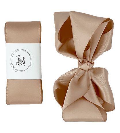 Ruban de Baptême av. Noeud Papillon By Stær - Satin - Beige