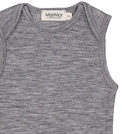 MarMar Bodysuit Sleeveless - Wool - Bini - Grey Melange