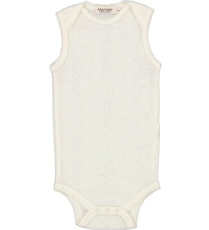 MarMar Bodysuit Sleeveless - Wool - Pointelle - Bini - Natural