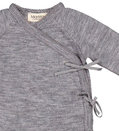 MarMar Wrap Wrap Jumpsuit - Wool - Pointelle - Rula - Grey Melan