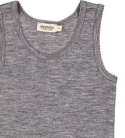 MarMar Undershirt - Wool - Pointelle - Tavi - Grey Melange