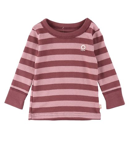 Katvig Pullover - Dunkelrosa m. Streifen