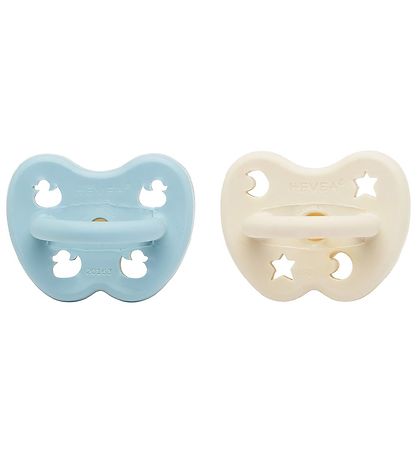 Hevea Schnuller - 0-3 Mt. - 2er-Pack - Naturgummi - Baby Blue/Mi