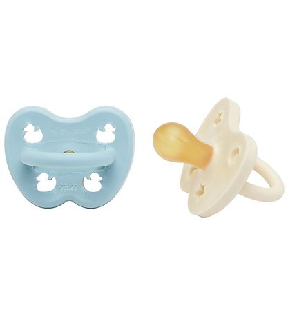 Hevea Dummies - 0-3 mths. - 2-Pack - Natural Rubber - Baby Blue/