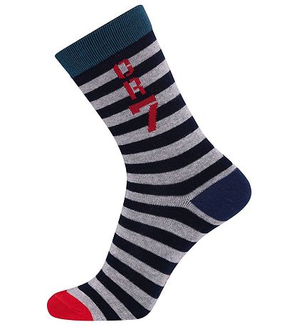 Ronaldo Socks - 3-Pack - Grey Melange/Black w. Stripes