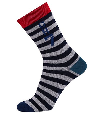 Ronaldo Socks - 3-Pack - Grey Melange/Black w. Stripes