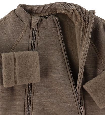 Smallstuff Pramsuit w. Zippers - Wool - Nature