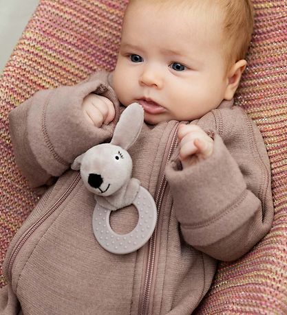 Smallstuff Pramsuit w. Zippers - Wool - Soft Powder