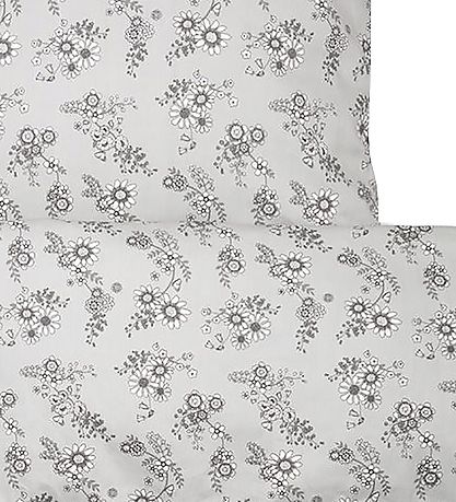 Smallstuff Sengetøy - Junior - Flower Garden - Grey