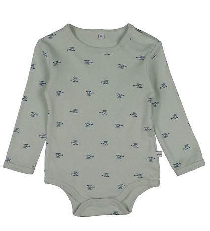 Pippi Baby Bodysuits L/æ - 4-Pack - Blue Mirage