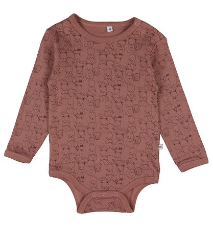 Pippi Baby Bodysuits l/s - 4-Pack - Burlwood