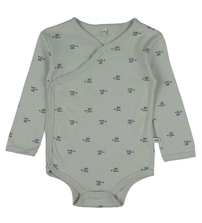 Pippi Baby Wrap Bodysuits L/æ - 4-Pack - Blue Mirage